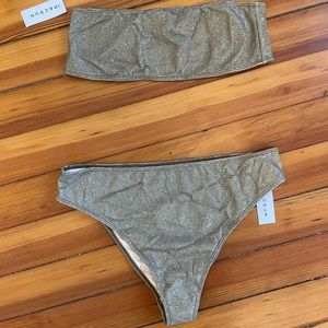 Pacsun black and gold bikini tube top